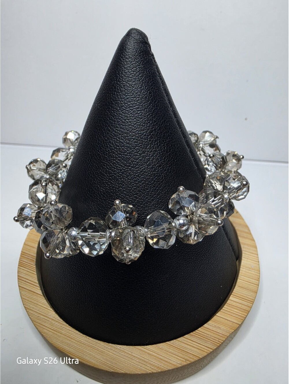 Vintage Faceted Crystal Bead Cha Cha Stretch Bracelet